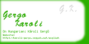 gergo karoli business card